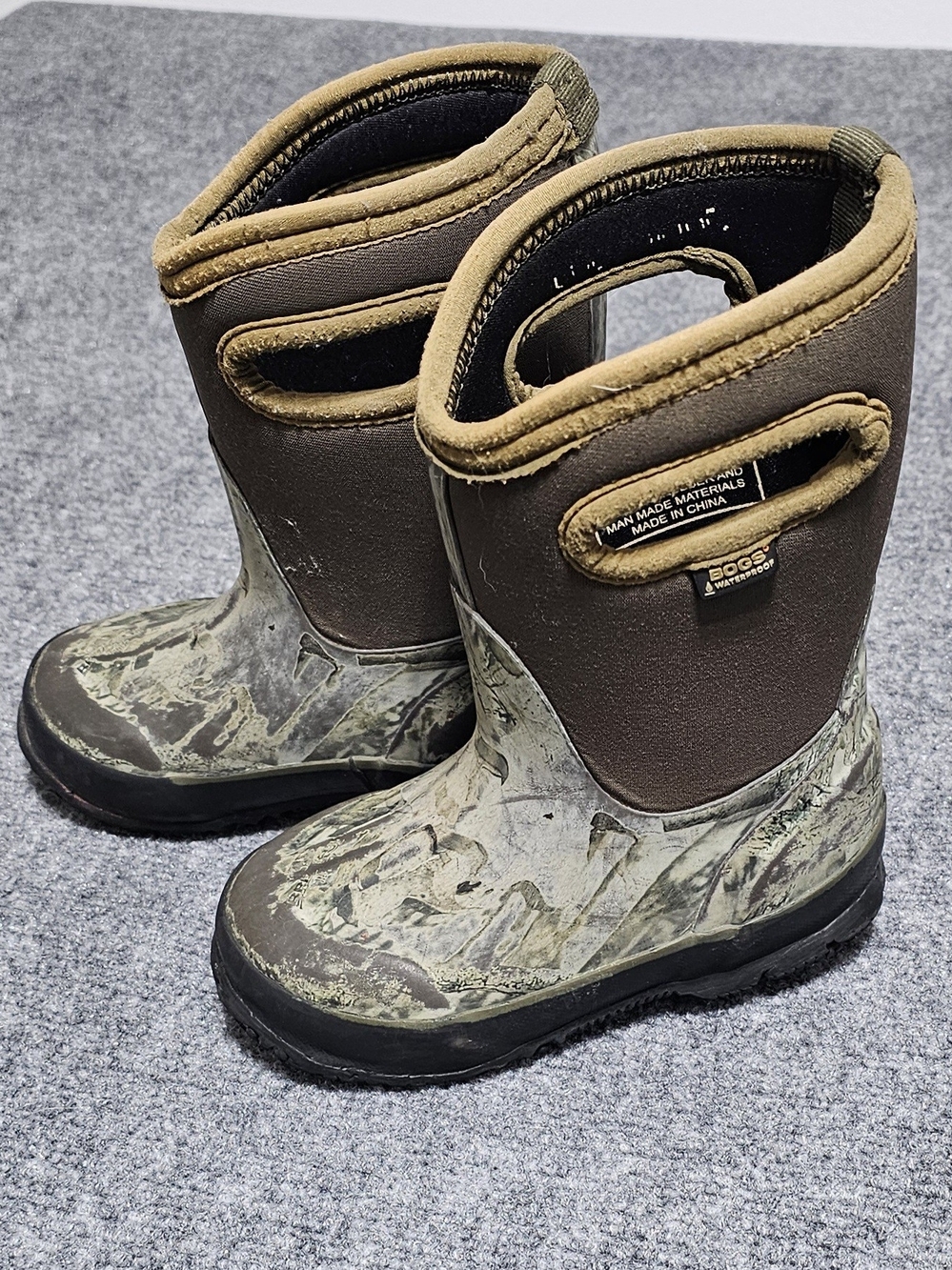 Bogs Kids Camo Winter Rain & Snow Boots - Brown/Green